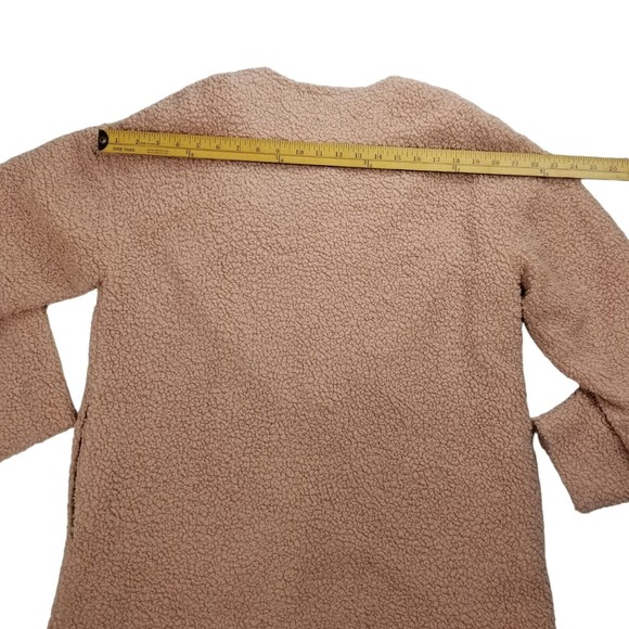 LC Lauren Conrad Sherpa Teddy Snap Jacket Women M Blush Pink Fully Lined Pockets - Picture 16 of 16